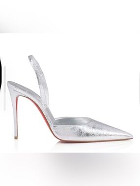 Christian Louboutin Kate Max O Sling
Silver Metallic Slingback Pointed Stiletto
